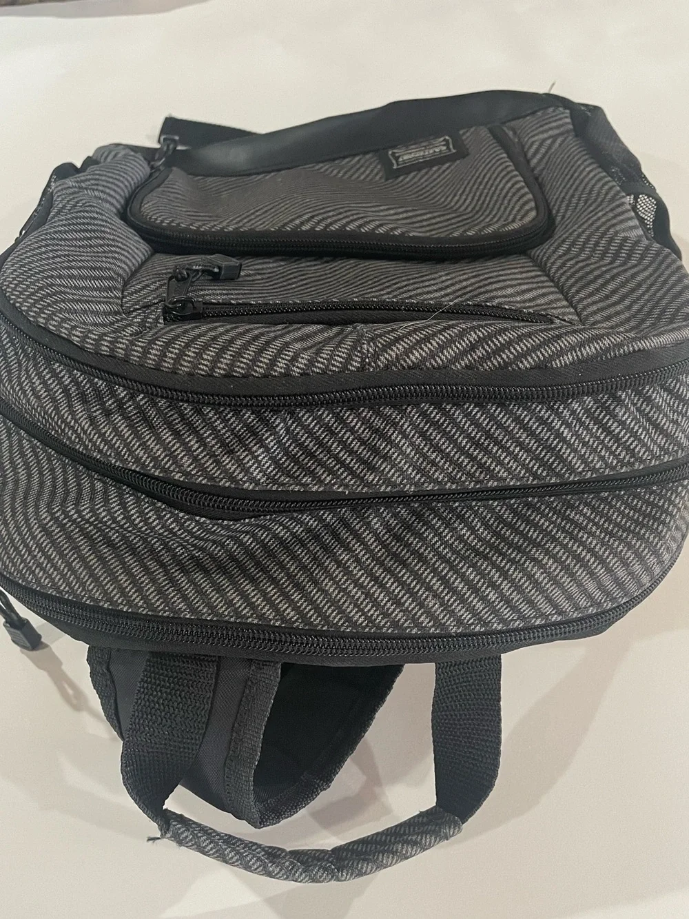 Eastsport Black/Gray Diagonal Stripe Multipurpose Tech Backpack 17”